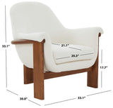 Safavieh Sylvana Boucle Accent Chair Ivory / Walnut SFV4847A