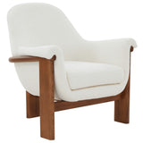 Safavieh Sylvana Boucle Accent Chair Ivory / Walnut SFV4847A