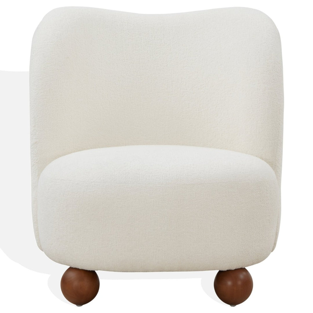 Safavieh RODOLFO Bouclé Accent Chair - Luxurious Comfort with Modern Design for Any Living Space Decor Ivory / Natural SFV4848A