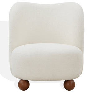 Safavieh RODOLFO Bouclé Accent Chair - Luxurious Comfort with Modern Design for Any Living Space Decor Ivory / Natural SFV4848A
