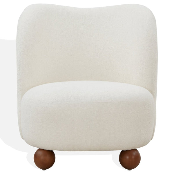 Safavieh RODOLFO Bouclé Accent Chair - Luxurious Comfort with Modern Design for Any Living Space Decor Ivory / Natural SFV4848A
