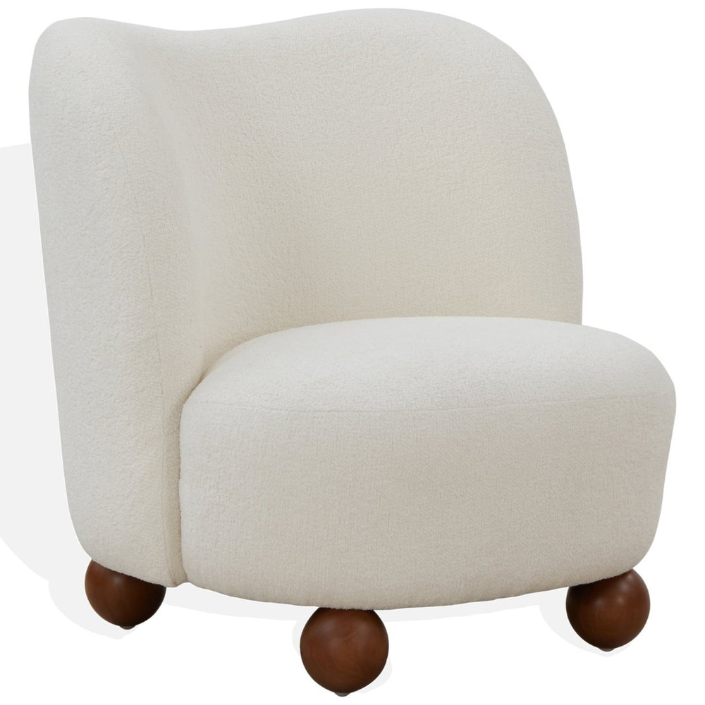 Safavieh RODOLFO Bouclé Accent Chair - Luxurious Comfort with Modern Design for Any Living Space Decor Ivory / Natural SFV4848A