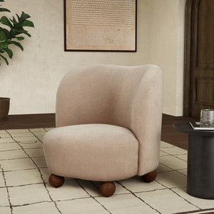 Safavieh RODOLFO Bouclé Accent Chair - Luxurious Comfort with Modern Design for Any Living Space Decor Oatmeal / Natural SFV4848B