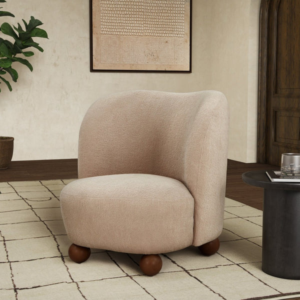 Safavieh RODOLFO Bouclé Accent Chair - Luxurious Comfort with Modern Design for Any Living Space Decor Oatmeal / Natural SFV4848B