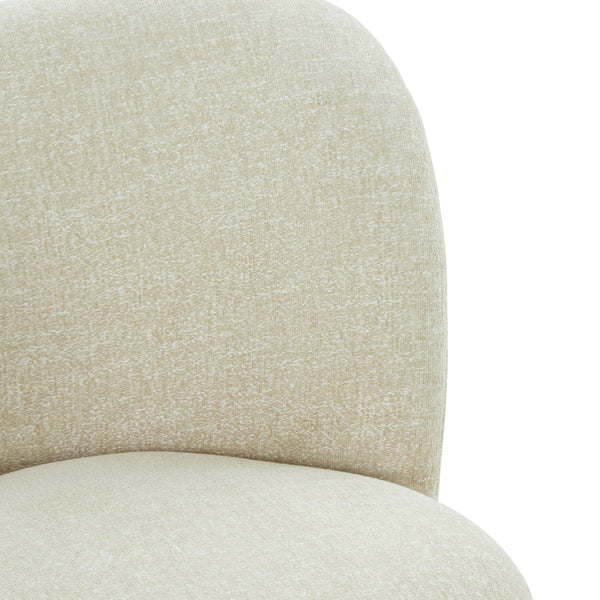 Rodolfo Plush Chenille Accent Chair In Warm Taupe With Solid Wood Frame Mid-Century Modern Flair