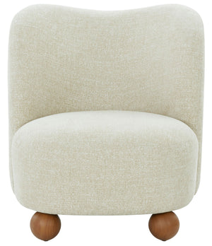 Rodolfo Plush Chenille Accent Chair In Warm Taupe With Solid Wood Frame Mid-Century Modern Flair