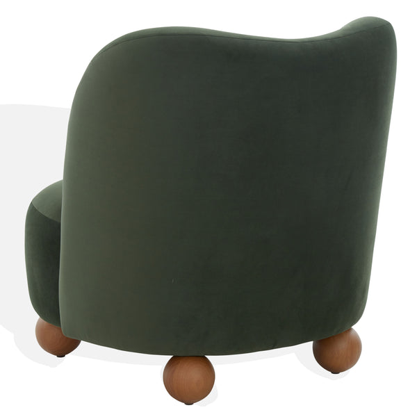 Rodolfo Plush Chenille Accent Chair In Warm Taupe With Solid Wood Frame Mid-Century Modern Flair