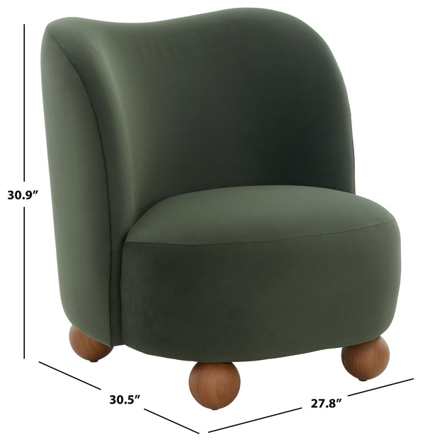 Rodolfo Plush Chenille Accent Chair In Warm Taupe With Solid Wood Frame Mid-Century Modern Flair