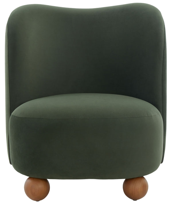 Rodolfo Plush Chenille Accent Chair In Warm Taupe With Solid Wood Frame Mid-Century Modern Flair