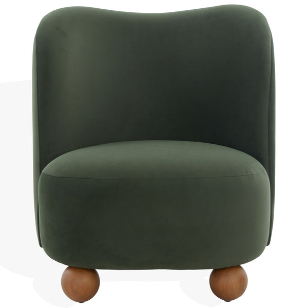 Rodolfo Plush Chenille Accent Chair In Warm Taupe With Solid Wood Frame Mid-Century Modern Flair