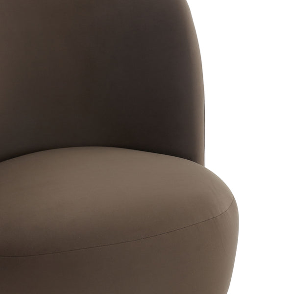 Rodolfo Plush Chenille Accent Chair In Warm Taupe With Solid Wood Frame Mid-Century Modern Flair