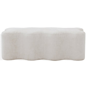 Safavieh JACQUALESSA Chenille Bench - Elegant Upholstered Seating for Entryway, Living Room, or Bedroom Decor Creme SFV4849A