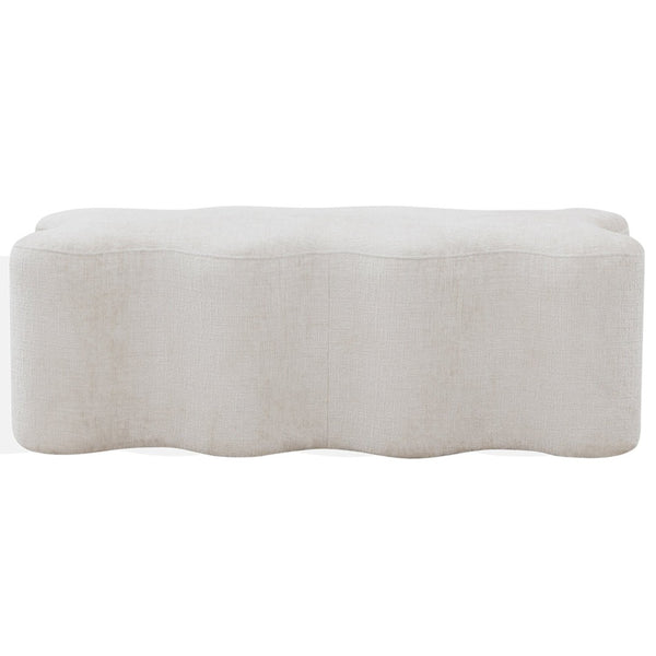 Safavieh JACQUALESSA Chenille Bench - Elegant Upholstered Seating for Entryway, Living Room, or Bedroom Decor Creme SFV4849A
