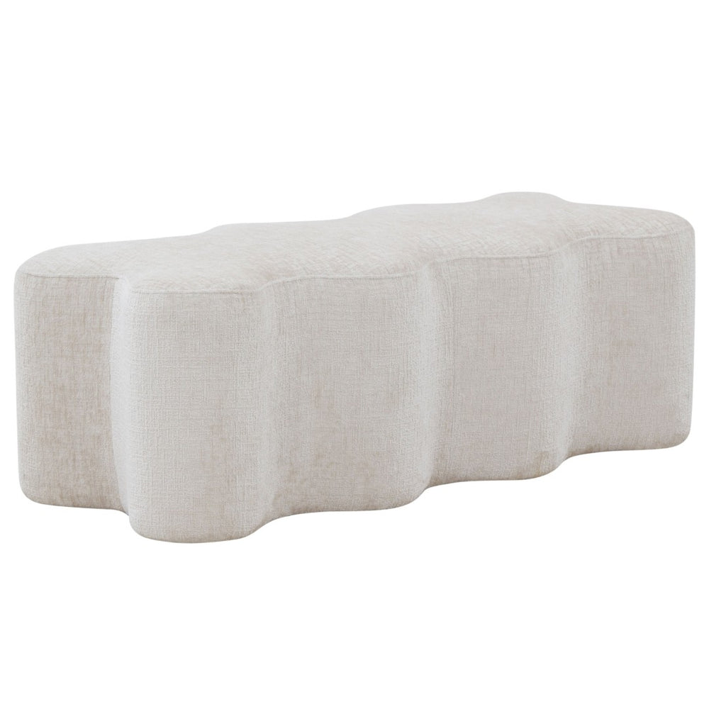 Safavieh JACQUALESSA Chenille Bench - Elegant Upholstered Seating for Entryway, Living Room, or Bedroom Decor Creme SFV4849A