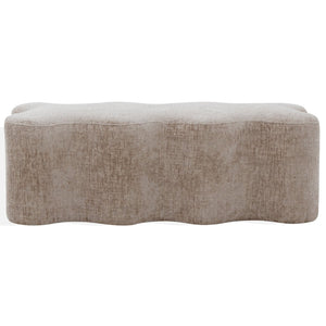 Safavieh JACQUALESSA Chenille Bench - Elegant Upholstered Seating for Entryway, Living Room, or Bedroom Decor Light Brown SFV4849B