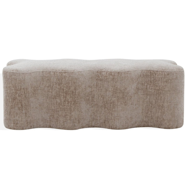 Safavieh JACQUALESSA Chenille Bench - Elegant Upholstered Seating for Entryway, Living Room, or Bedroom Decor Light Brown SFV4849B