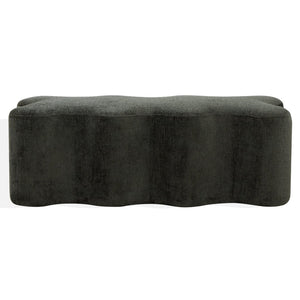 Safavieh JACQUALESSA Chenille Bench - Elegant Upholstered Seating for Entryway, Living Room, or Bedroom Decor Dark Green SFV4849C