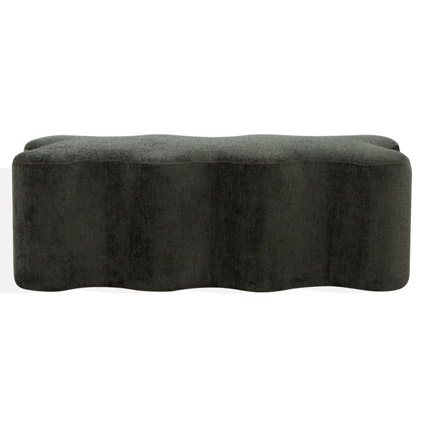 Safavieh JACQUALESSA Chenille Bench - Elegant Upholstered Seating for Entryway, Living Room, or Bedroom Decor Dark Green SFV4849C