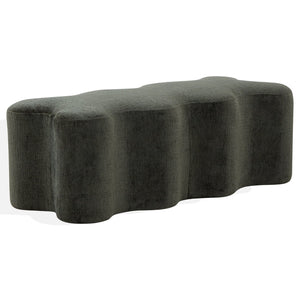 Safavieh JACQUALESSA Chenille Bench - Elegant Upholstered Seating for Entryway, Living Room, or Bedroom Decor Dark Green SFV4849C