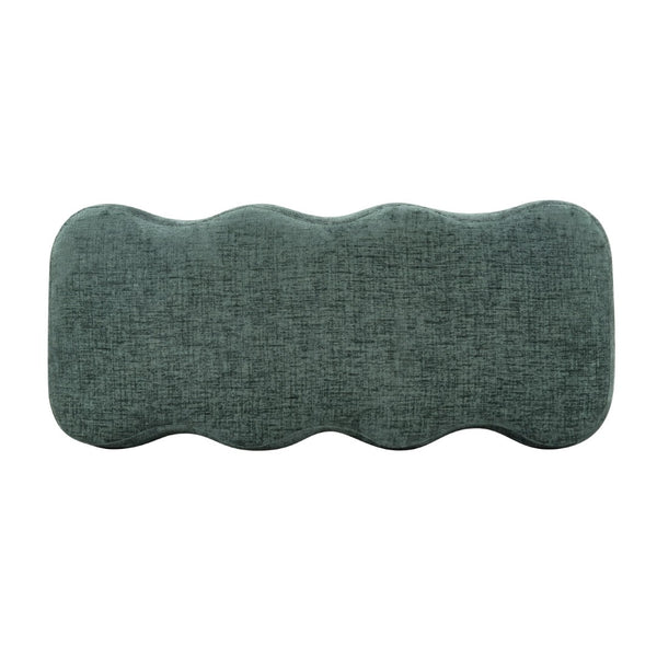 Safavieh JACQUALESSA Chenille Bench - Elegant Upholstered Seating for Entryway, Living Room, or Bedroom Decor Dark Green SFV4849C