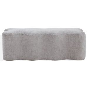 Safavieh JACQUALESSA Chenille Bench - Elegant Upholstered Seating for Entryway, Living Room, or Bedroom Decor Grey SFV4849D