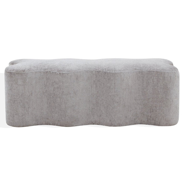 Safavieh JACQUALESSA Chenille Bench - Elegant Upholstered Seating for Entryway, Living Room, or Bedroom Decor Grey SFV4849D