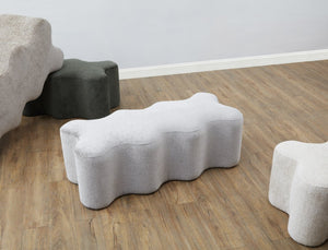 Safavieh JACQUALESSA Chenille Bench - Elegant Upholstered Seating for Entryway, Living Room, or Bedroom Decor Grey SFV4849D