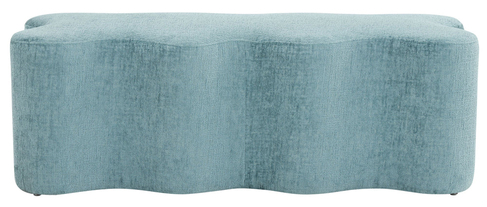 Safavieh Jacqualessa Chenille Bench - Elegant Plywood Design With Luxurious Softness For Comfortable Living Spaces Blue Wood ,Fabric ,Foam Sfv4849e