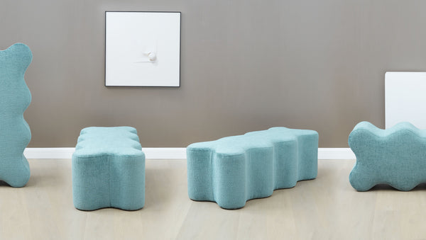 Safavieh Jacqualessa Chenille Bench - Elegant Plywood Design With Luxurious Softness For Comfortable Living Spaces Blue Wood ,Fabric ,Foam Sfv4849e