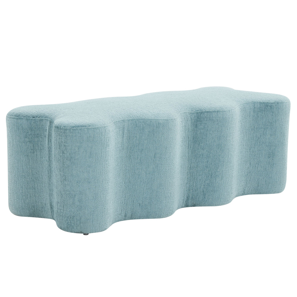 Safavieh Jacqualessa Chenille Bench - Elegant Plywood Design With Luxurious Softness For Comfortable Living Spaces Blue Wood ,Fabric ,Foam Sfv4849e