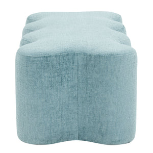 Safavieh Jacqualessa Chenille Bench - Elegant Plywood Design With Luxurious Softness For Comfortable Living Spaces Blue Wood ,Fabric ,Foam Sfv4849e