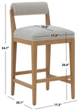 Safavieh Oaklie Rolled Back Counter Stool Taupe / Natural SFV4851A