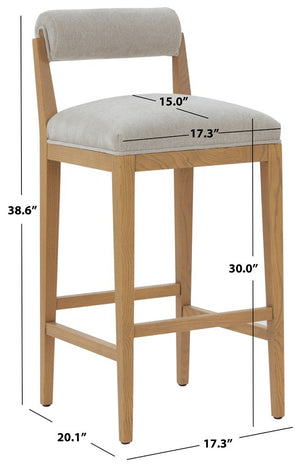 Safavieh Oaklie Rolled Back Barstool Taupe / Natural SFV4852A