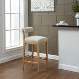 Safavieh Oaklie Rolled Back Barstool Taupe / Natural SFV4852A