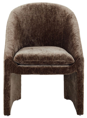 Safavieh Kagan Chenille Upholstered Dining Chair Foam Padded Seat Wood Frame Farmhouse Brown SFV4856E