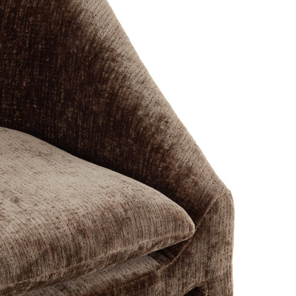 Safavieh Kagan Chenille Upholstered Dining Chair Foam Padded Seat Wood Frame Farmhouse Brown SFV4856E