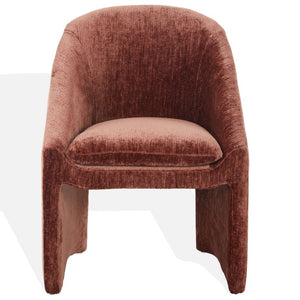 Safavieh Kagan Chenille Upholstered Dining Chair Foam Padded Seat Wood Frame Farmhouse Ochre SFV4856F