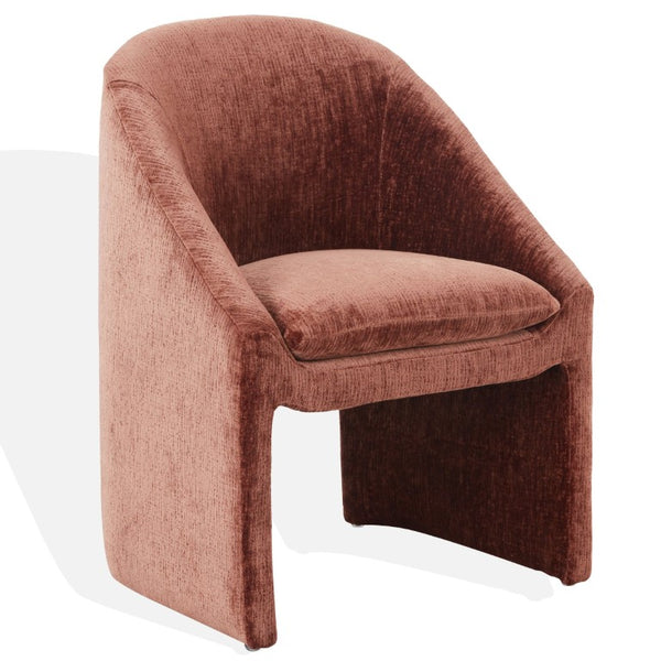 Safavieh Kagan Chenille Upholstered Dining Chair Foam Padded Seat Wood Frame Farmhouse Ochre SFV4856F