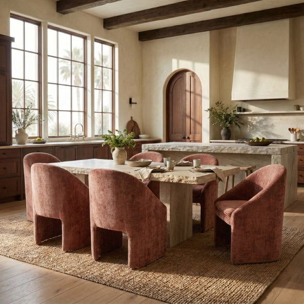 Safavieh Kagan Chenille Upholstered Dining Chair Foam Padded Seat Wood Frame Farmhouse Ochre SFV4856F