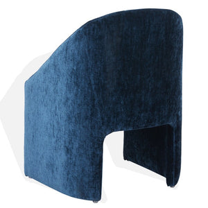 Safavieh Kagan Chenille Upholstered Dining Chair Foam Padded Seat Wood Frame Farmhouse Navy SFV4856G