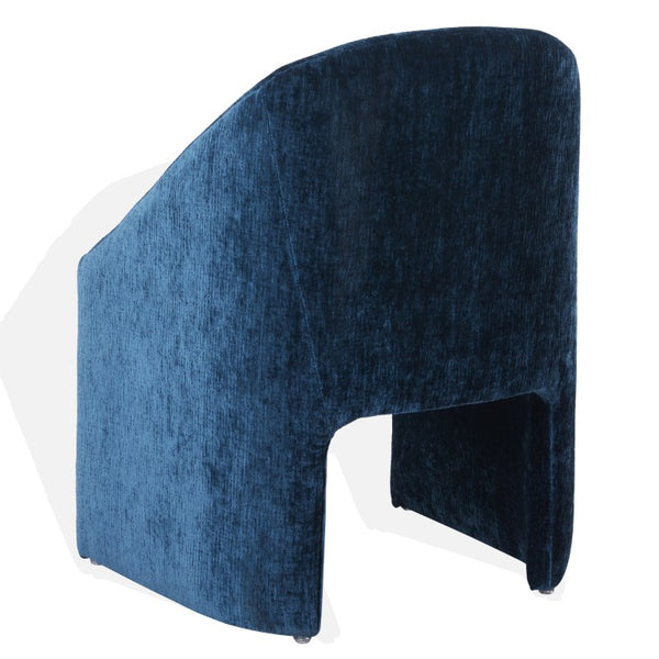 Safavieh Kagan Chenille Upholstered Dining Chair Foam Padded Seat Wood Frame Farmhouse Navy SFV4856G