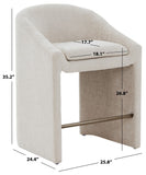 Safavieh Kagan Chenille Counter Stool Cream SFV4857A