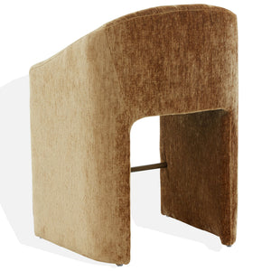 Kagan Plush Chenille Counter Stool With High-Density Foam, Solid Wood Frame And Metal Footrest