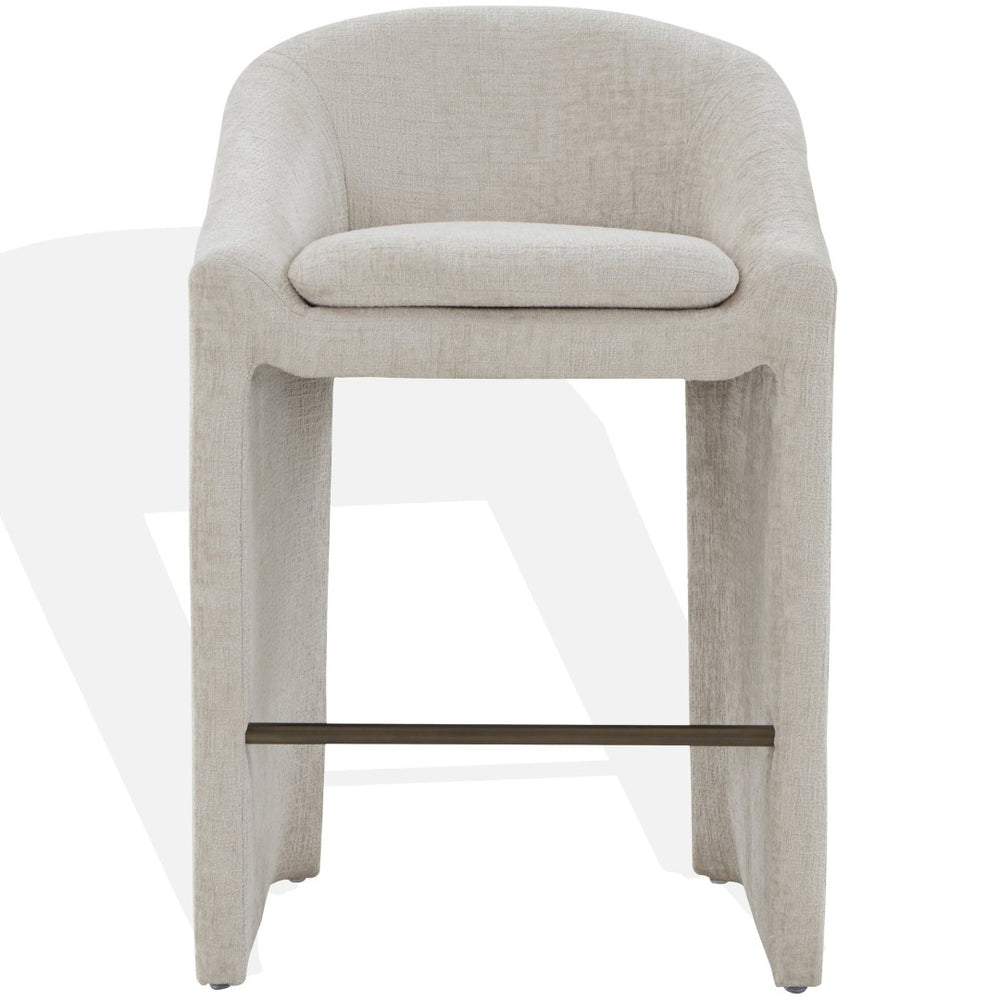 Safavieh KAGAN Chenille Barstool in Cream - Stylish, Durable, and Comfortable Seating for Modern Spaces SFV4858A