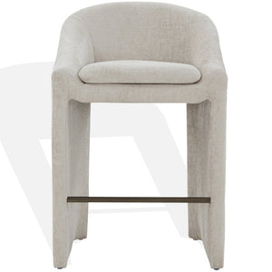 Safavieh KAGAN Chenille Barstool in Cream - Stylish, Durable, and Comfortable Seating for Modern Spaces SFV4858A