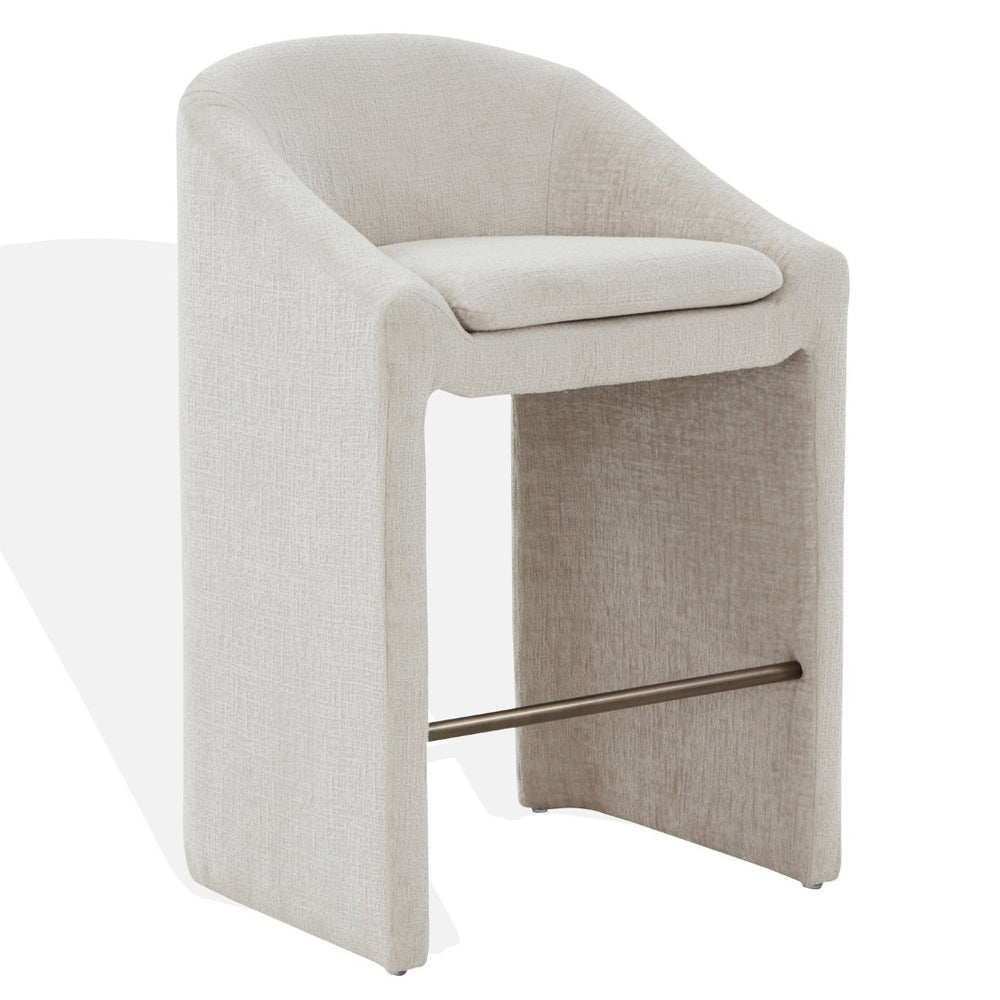 Safavieh KAGAN Chenille Barstool in Cream - Stylish, Durable, and Comfortable Seating for Modern Spaces SFV4858A