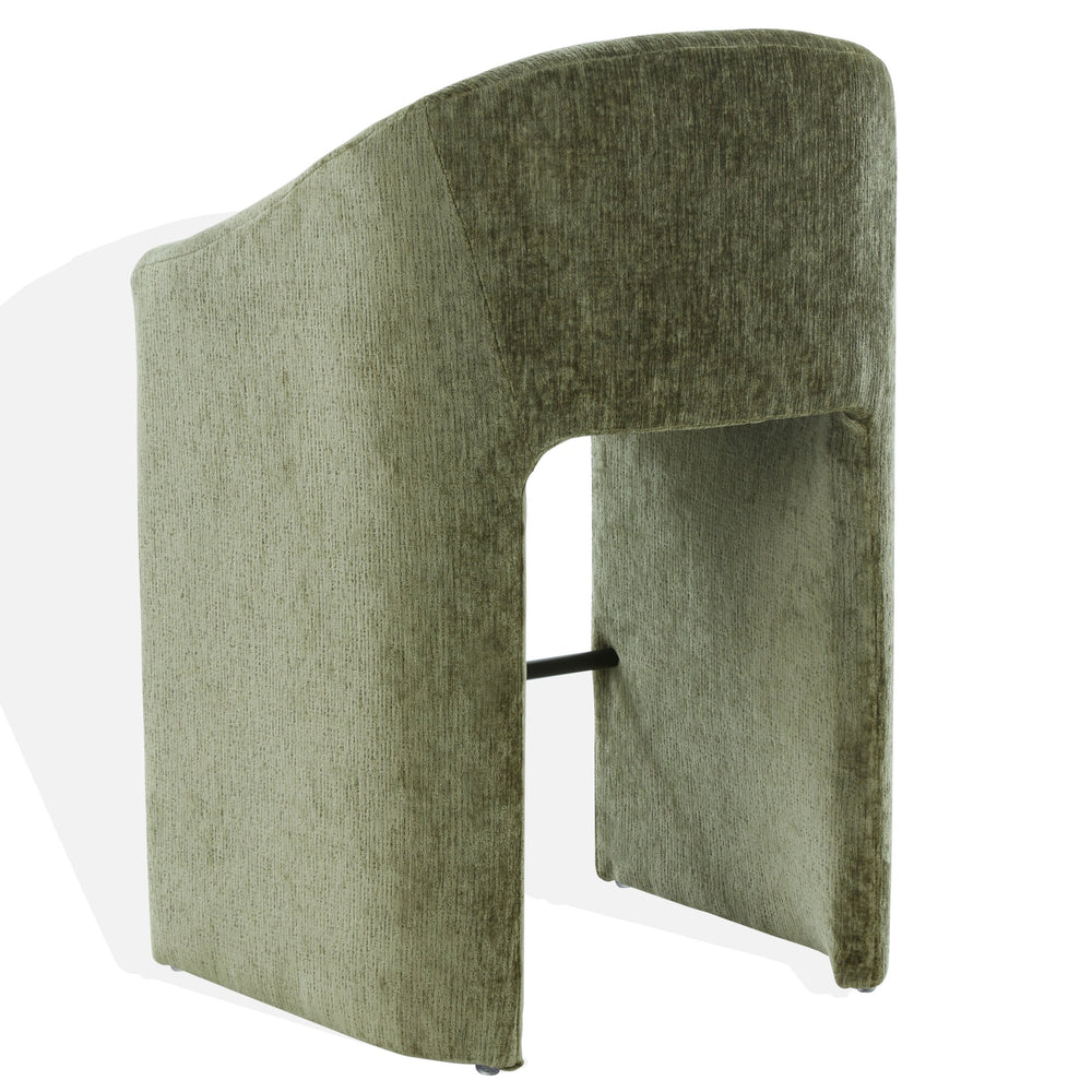 Kagan Plush Chenille Barstool With High-Density Foam, Solid Wood Base & Metal Accents For Kitchens