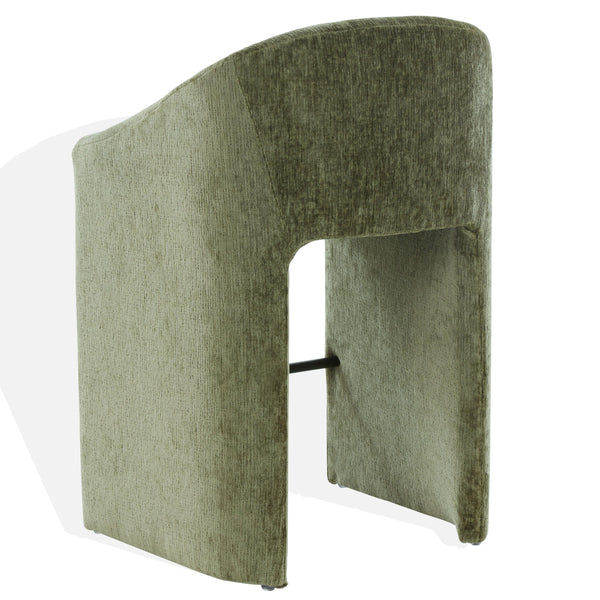 Kagan Plush Chenille Barstool With High-Density Foam, Solid Wood Base & Metal Accents For Kitchens