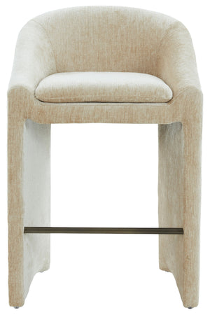 Kagan Plush Chenille Barstool With High-Density Foam, Solid Wood Base & Metal Accents For Kitchens