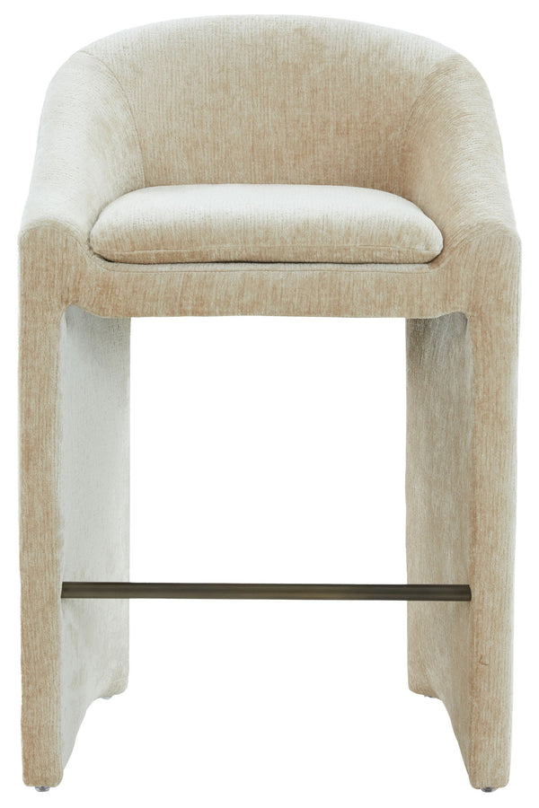 Kagan Plush Chenille Barstool With High-Density Foam, Solid Wood Base & Metal Accents For Kitchens